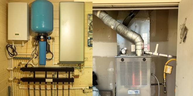 difference between a boiler and a furnace